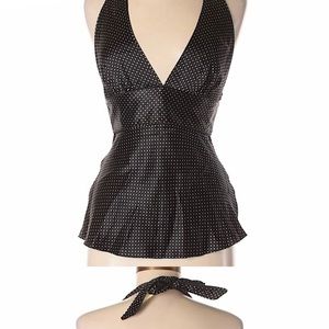 J. Crew | Silk Neck Tie Polka Dot Tank Top